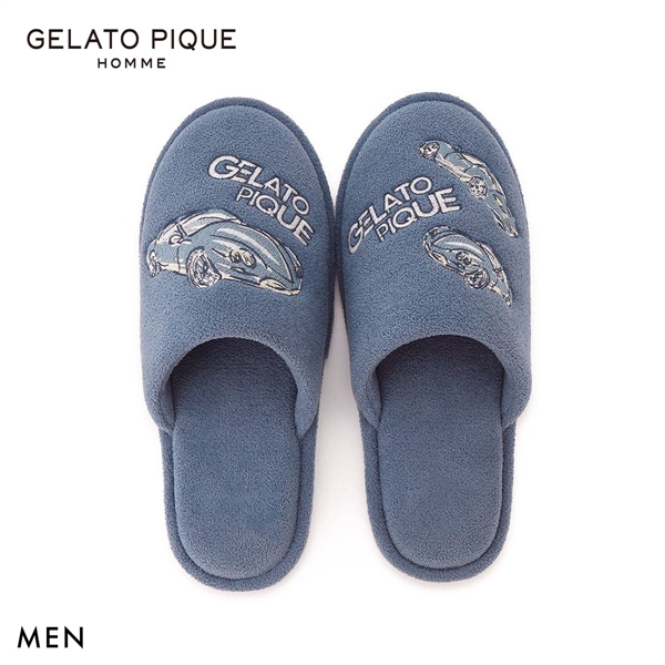 ジェラートピケ オム メンズ エアリーモコスタービークルモチーフルームシューズ ジェラピケ GELATO PIQUE HOMME