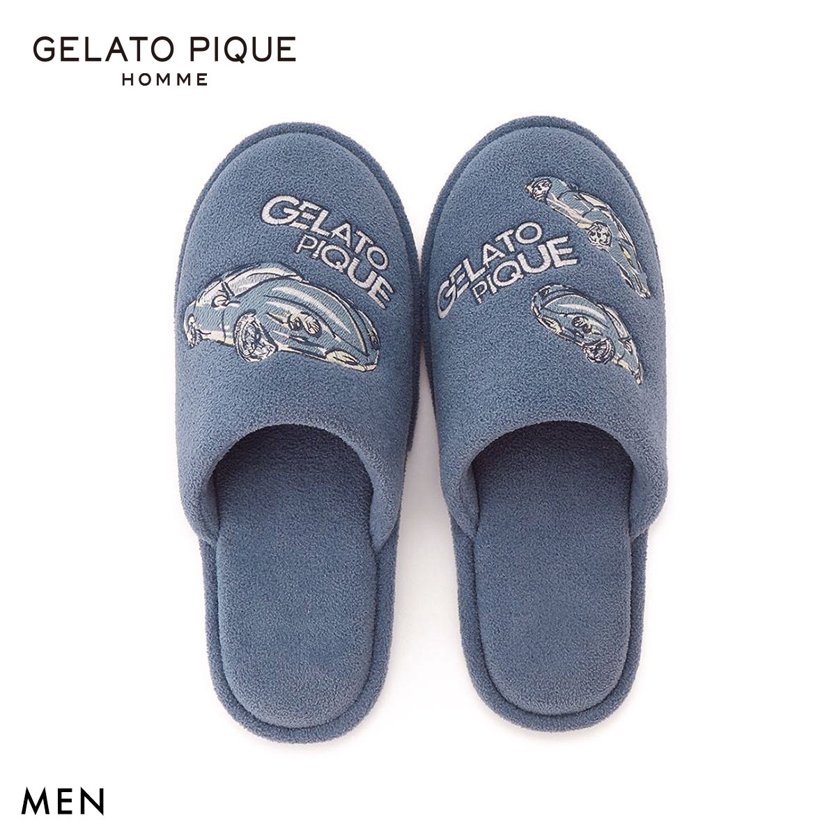 ジェラートピケ オム メンズ エアリーモコスタービークルモチーフルームシューズ ジェラピケ GELATO PIQUE HOMME