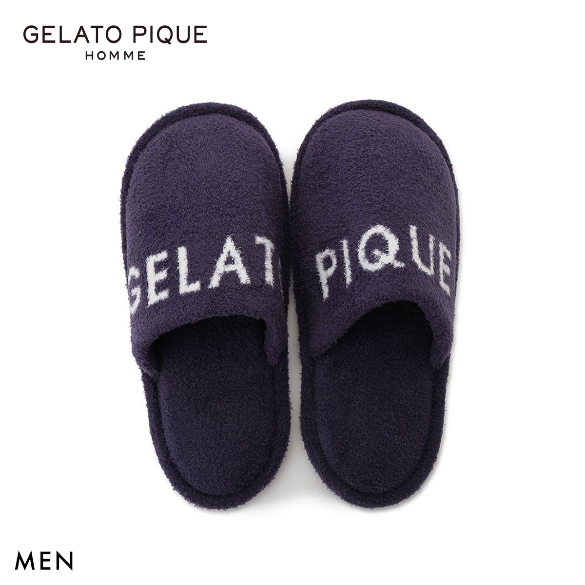 ジェラートピケ オム メンズ IFMC. スムーズィールームシューズ ジェラピケ パジャマ ルームウェア gelato pique HOMME(NV-ネイビー-Free)