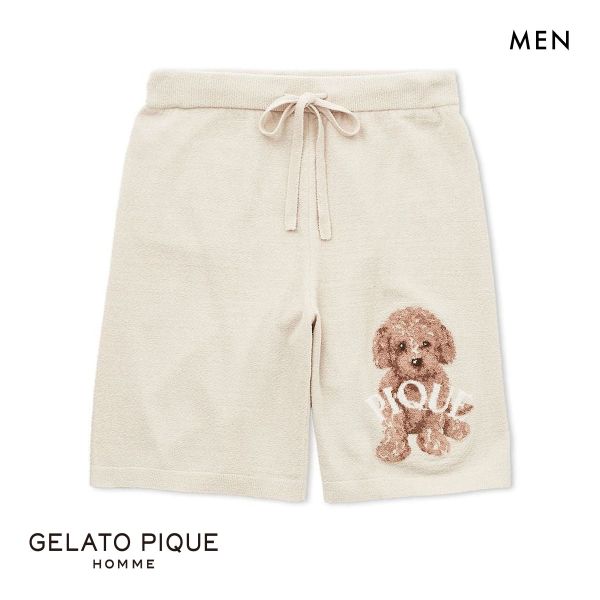 ジェラートピケ オム メンズ トイプードルジャガードハーフパンツ ジェラピケ パジャマ ルームウェア gelato pique HOMME