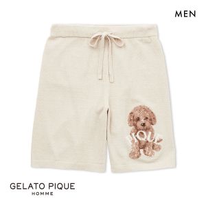 ジェラートピケ オム メンズ トイプードルジャガードハーフパンツ ジェラピケ パジャマ ルームウェア gelato pique HOMME