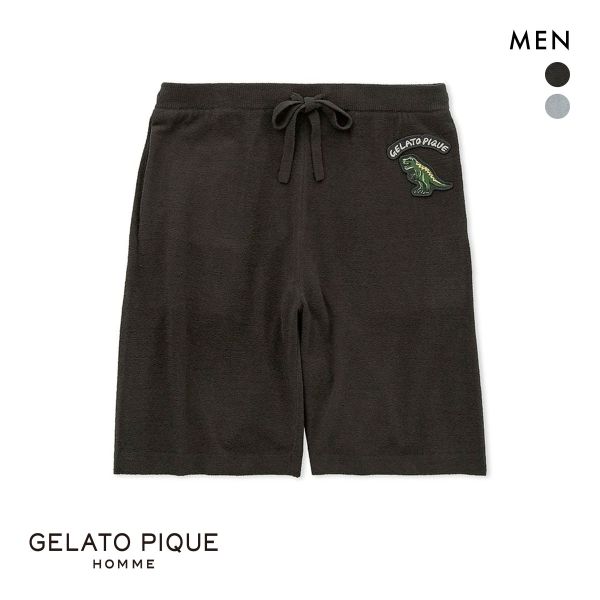 ジェラートピケ オム メンズ エアモコダイナソージャガードハーフパンツ ジェラピケ パジャマ ルームウェア gelato pique HOMME