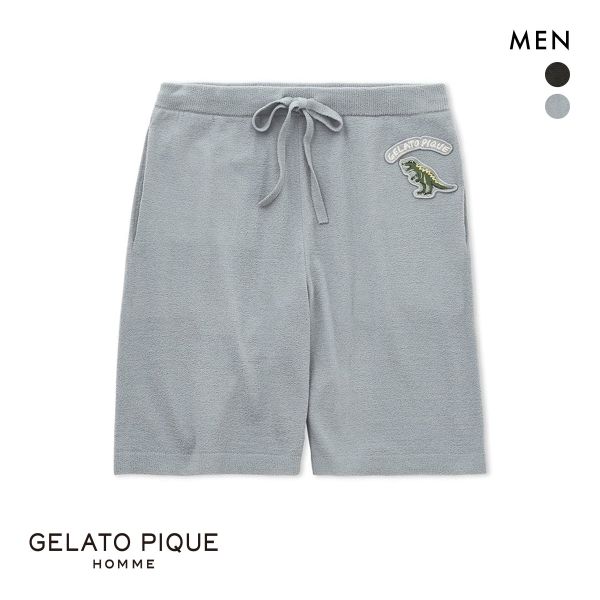 ジェラートピケ オム メンズ エアモコダイナソージャガードハーフパンツ ジェラピケ パジャマ ルームウェア gelato pique HOMME