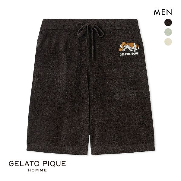 30%OFF ジェラートピケ オム メンズ エアリーモコドッグアップリケハーフパンツ ジェラピケ パジャマ ルームウェア gelato pique HOMME 30%OFF ジェラートピケ オム メンズ エアリーモコドッグアップリケハーフパンツ ジェラピケ パジャマ ルームウェア gelato pique HOMME