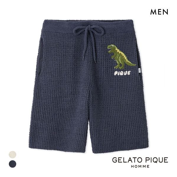 ジェラートピケ オム メンズ ワッフルダイナソーハーフパンツ ジェラピケ パジャマ ルームウェア gelato pique HOMME