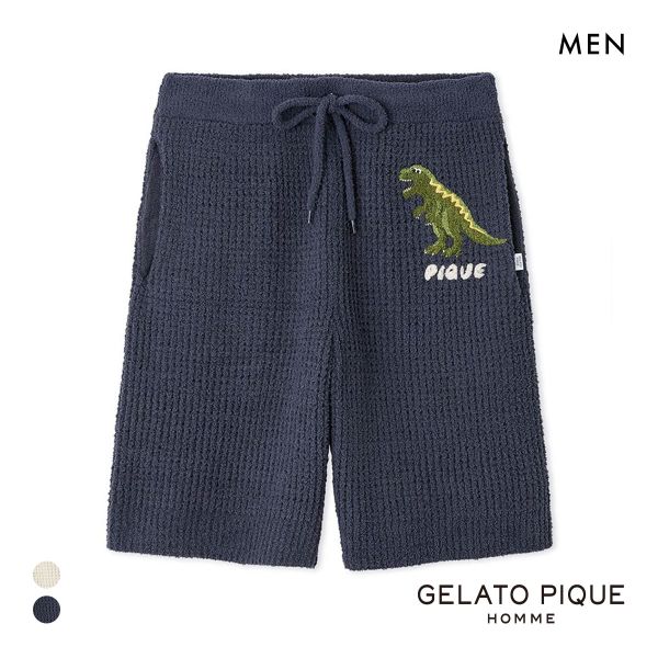 ジェラートピケ オム メンズ ワッフルダイナソーハーフパンツ ジェラピケ パジャマ ルームウェア gelato pique HOMME