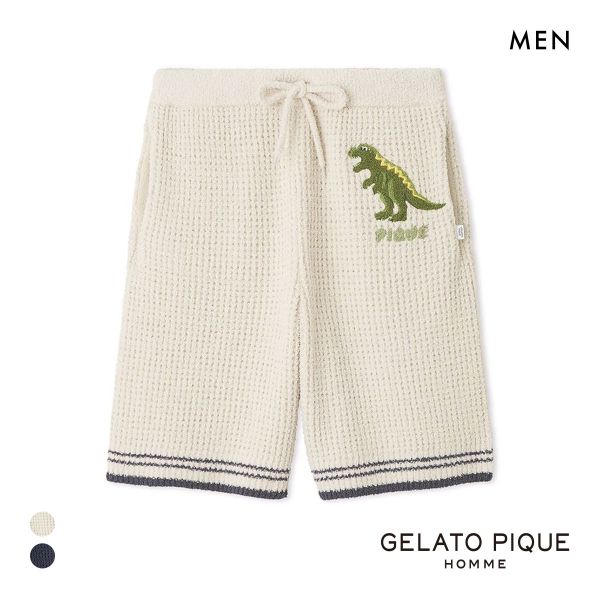 ジェラートピケ オム メンズ ワッフルダイナソーハーフパンツ ジェラピケ パジャマ ルームウェア gelato pique HOMME