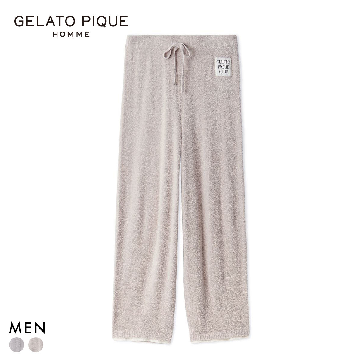 ジェラートピケ オム メンズ レイヤードホットスムーズィーロングパンツ ジェラピケ パジャマ ルームウェア GELATO PIQUE HOMME(BE-ベージュ-M)