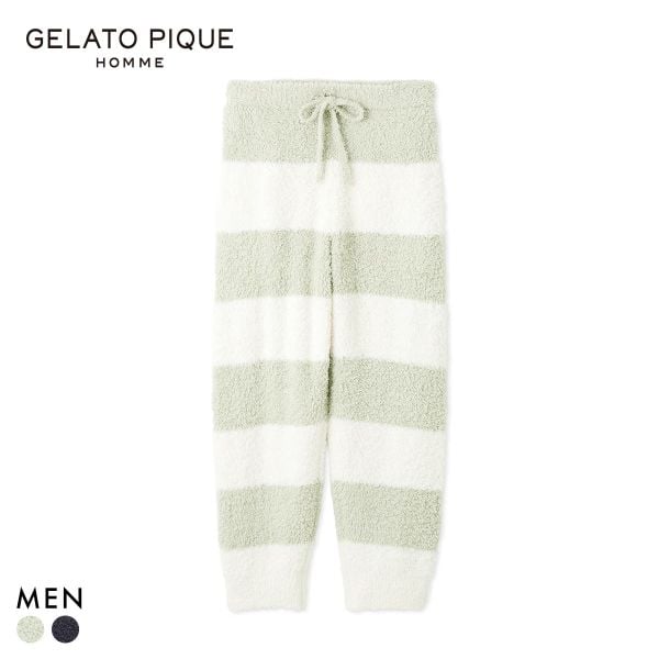 ジェラートピケ オム メンズ ジェラート2ボーダーロングパンツ ジェラピケ パジャマ ルームウェア gelato pique HOMME