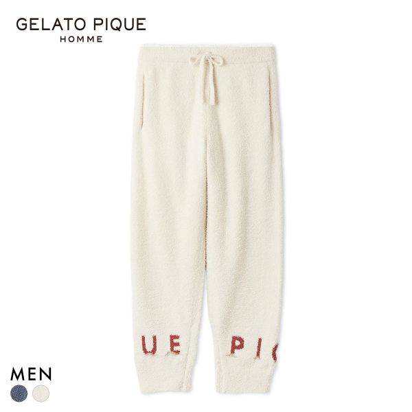 ジェラートピケ オム メンズ パウダーピケロゴロングパンツ ジェラピケ パジャマ ルームウェア gelato pique HOMME