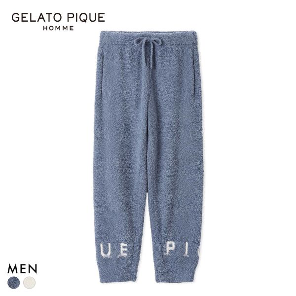 ジェラートピケ オム メンズ パウダーピケロゴロングパンツ ジェラピケ パジャマ ルームウェア gelato pique HOMME ジェラートピケ オム メンズ パウダーピケロゴロングパンツ ジェラピケ パジャマ ルームウェア gelato pique HOMME