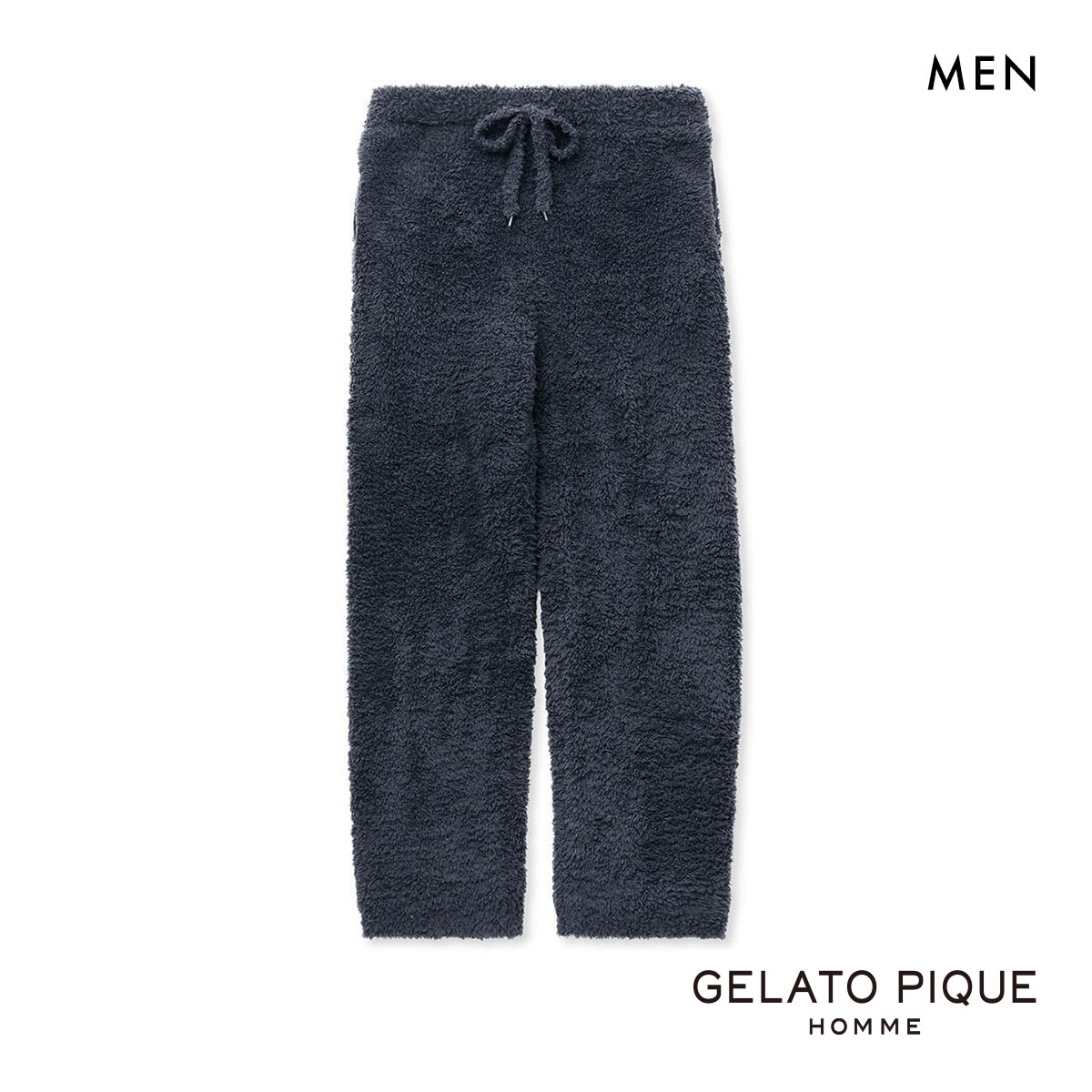 ジェラートピケ オム メンズ ベーシックジェラートロングパンツ ジェラピケ パジャマ ルームウェア gelato pique HOMME(NV-ネイビー-M)