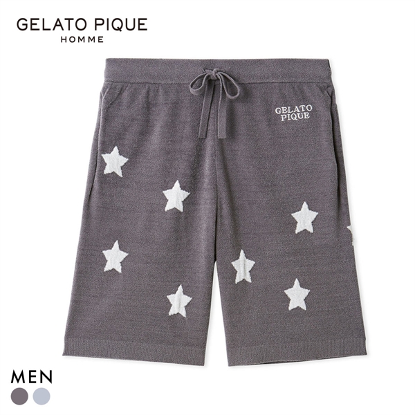 ジェラートピケ オム メンズ スタージャガードハーフパンツ ジェラピケ パジャマ GELATO PIQUE HOMME