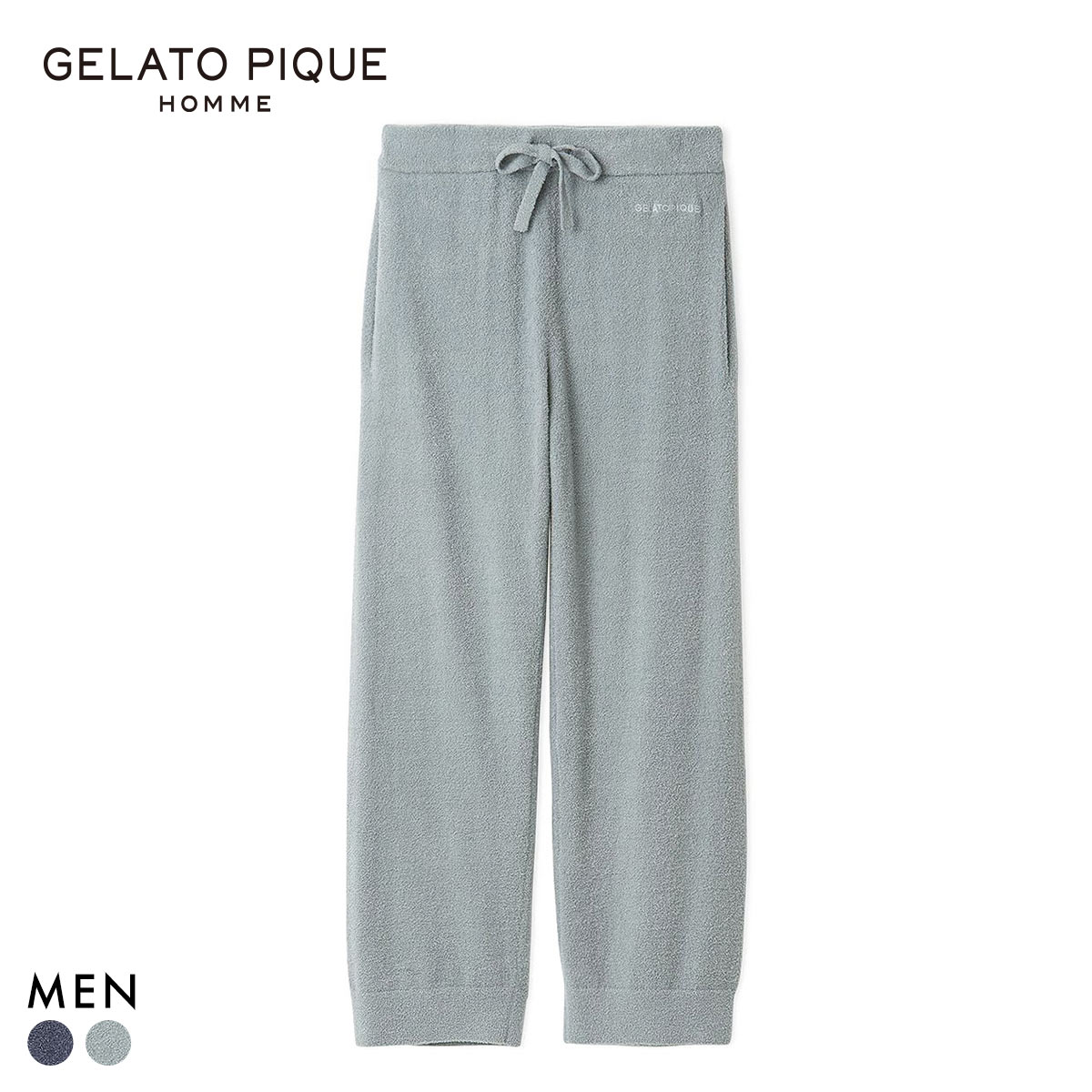 ジェラートピケ オム メンズ 調温スムーズィーロングパンツ ジェラピケ gelato pique HOMME(BU-ブルー-M)