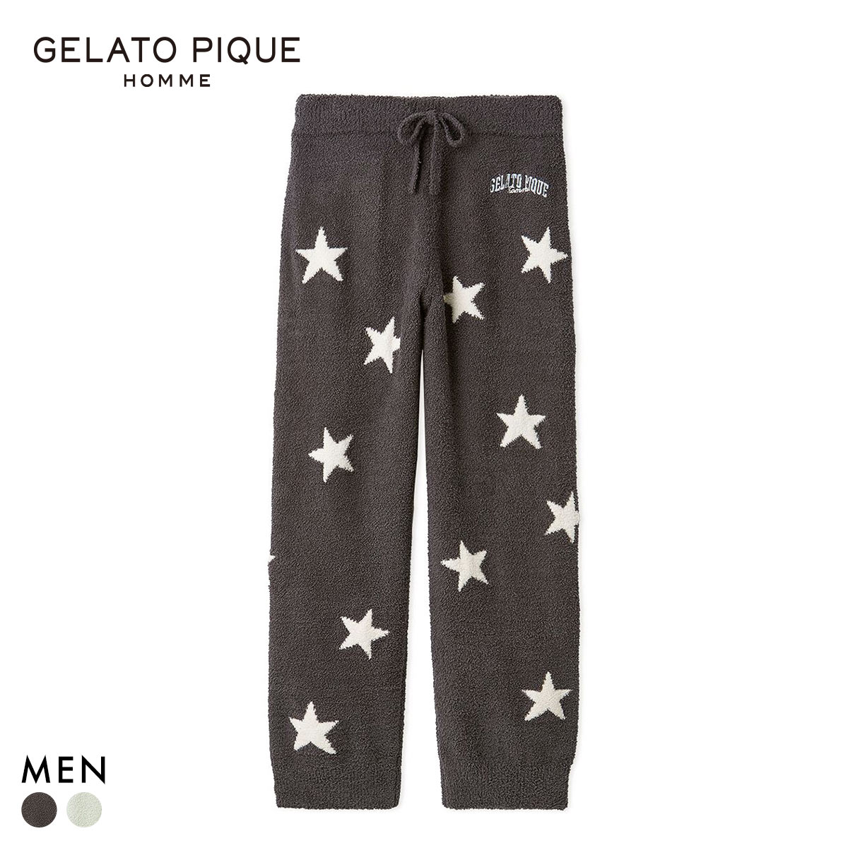 ジェラートピケ オム メンズ べビモコグッドモーニングベアロングパンツ ジェラピケ ルームウェア Valentine gelato pique HOMME