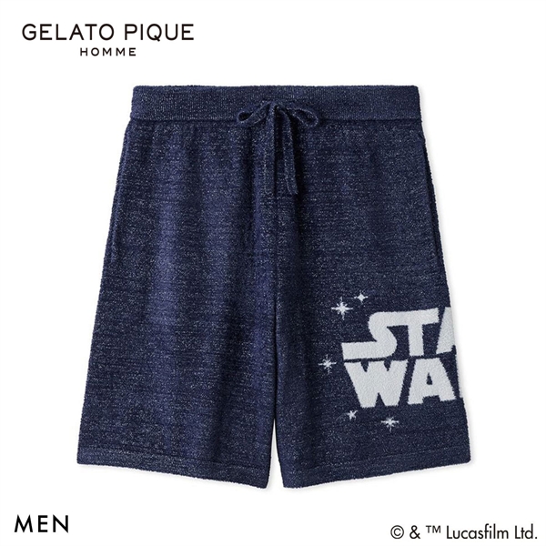 ジェラートピケ STAR WARS オム メンズ スムーズィーロゴジャガードハーフパンツ ジェラピケ スターウォーズ パジャマ GELATO PIQUE HOMME