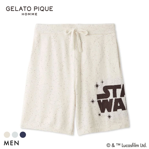 ジェラートピケ STAR WARS オム メンズ スムーズィーロゴジャガードハーフパンツ ジェラピケ スターウォーズ パジャマ GELATO PIQUE HOMME