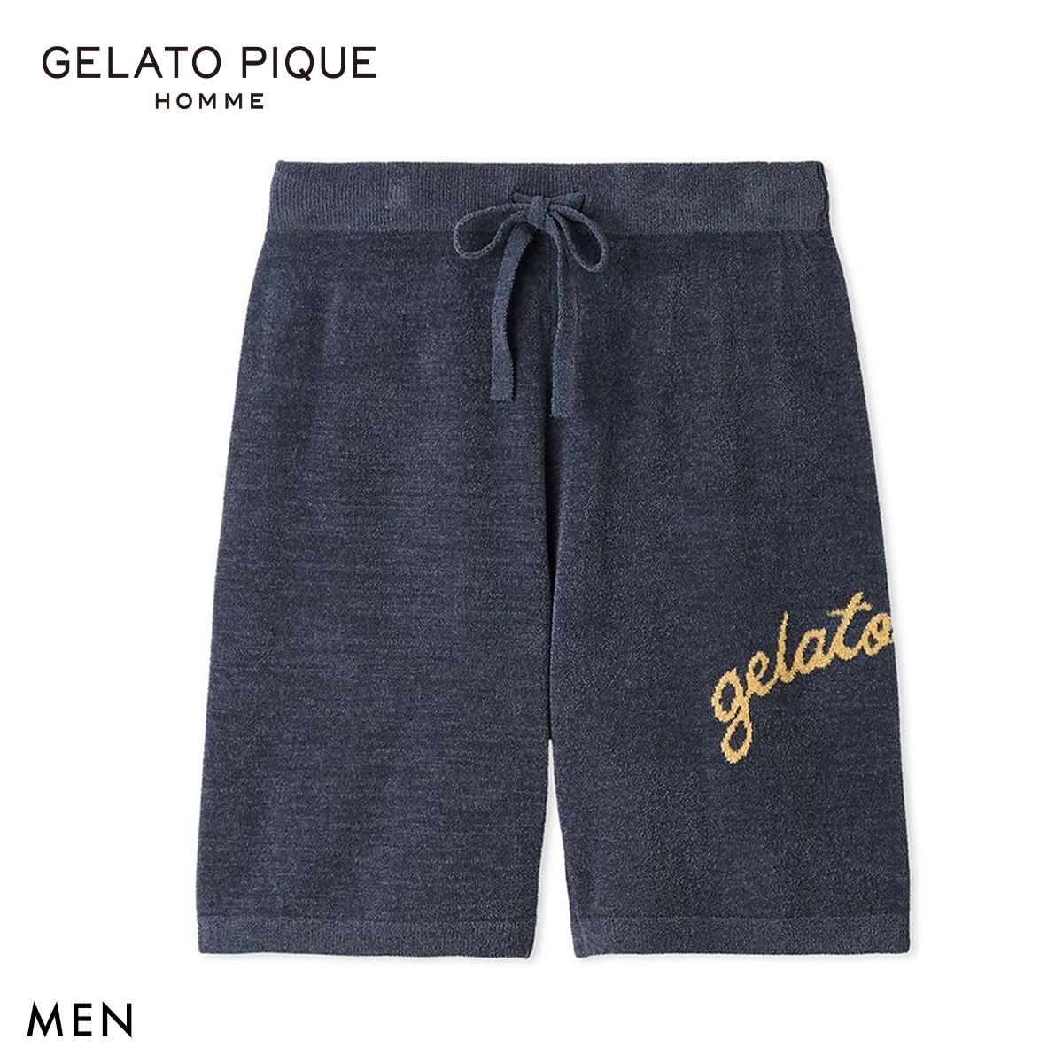 ジェラートピケ オム メンズ ロゴジャガードハーフパンツ ジェラピケ パジャマ ルームウェア GELATO PIQUE HOMME
