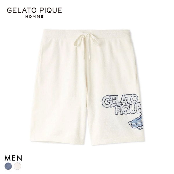 ジェラートピケ オム メンズ エアリーモコスタービークルジャガードハーフパンツ ジェラピケ パジャマ GELATO PIQUE HOMME