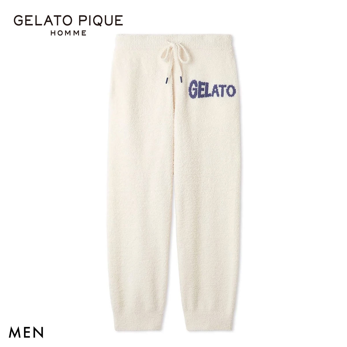 ジェラートピケ オム メンズ ベビモコジャガードロングパンツ ジェラピケ パジャマ GELATO PIQUE HOMME(CR-クリーム-M)