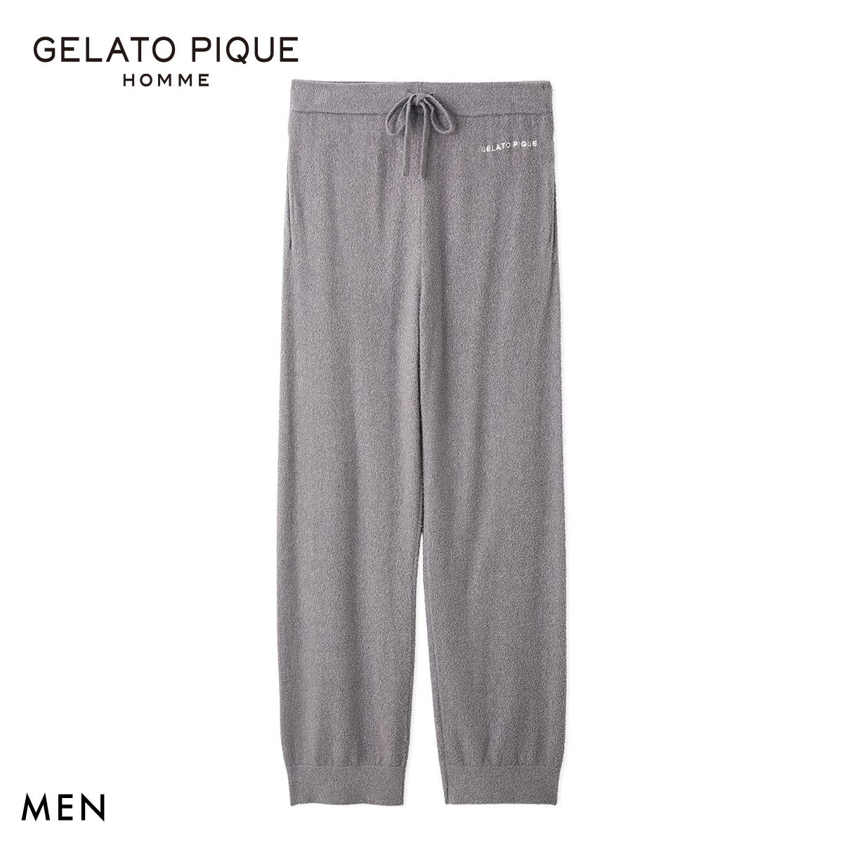ジェラートピケ オム メンズ 調温スムーズィーロングパンツ ジェラピケ GELATO PIQUE(GY-グレー-M)