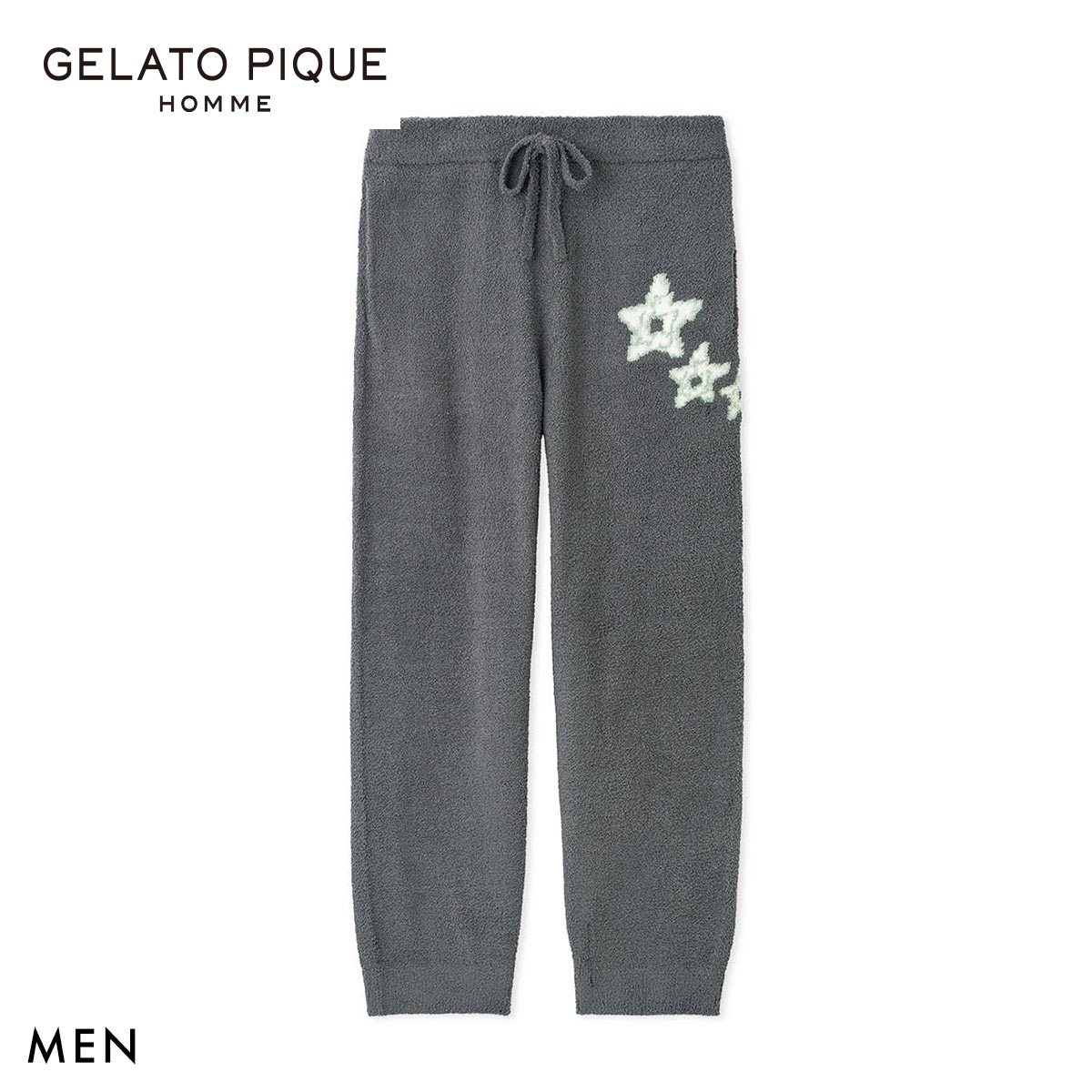 ジェラートピケ オム メンズ ベビモコスペースシップジャガードロングパンツ ジェラピケ パジャマ ルームウェア gelato pique HOMME(DGY-濃グレー-M)