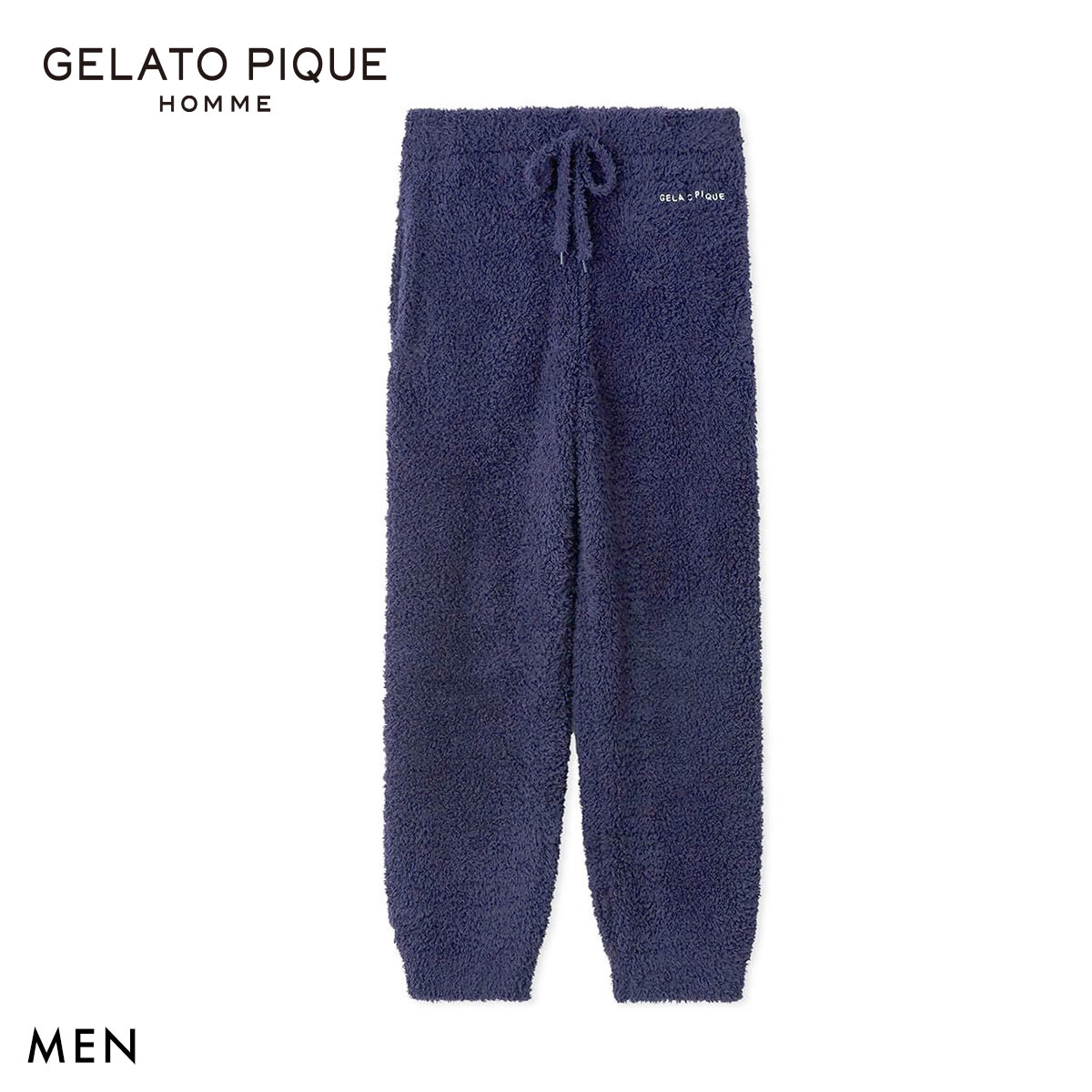 ジェラートピケ オム メンズ ジェラートロングパンツ ジェラピケ パジャマ ルームウェア gelato pique HOMME(NV-ネイビー-M)