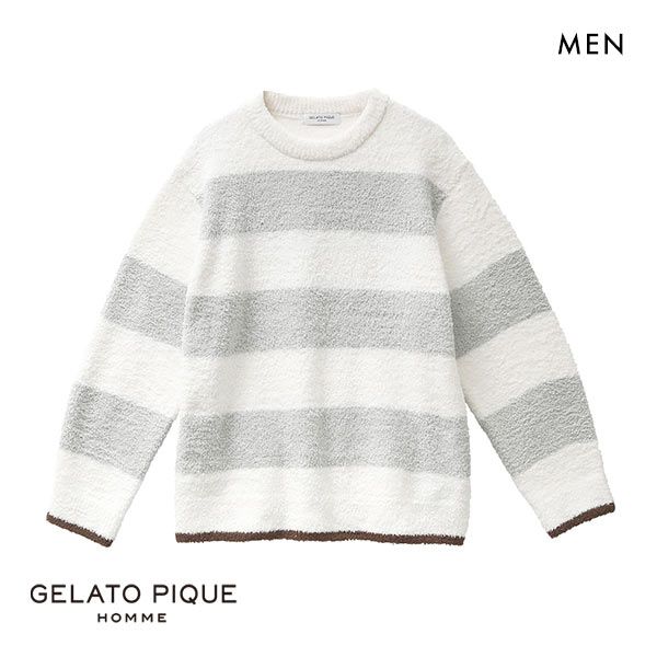 ジェラート ピケ パウダートリムボーダー　上下 ジェラートピケ オム GELATO PIQUE メンズ【HOMME】パウダー