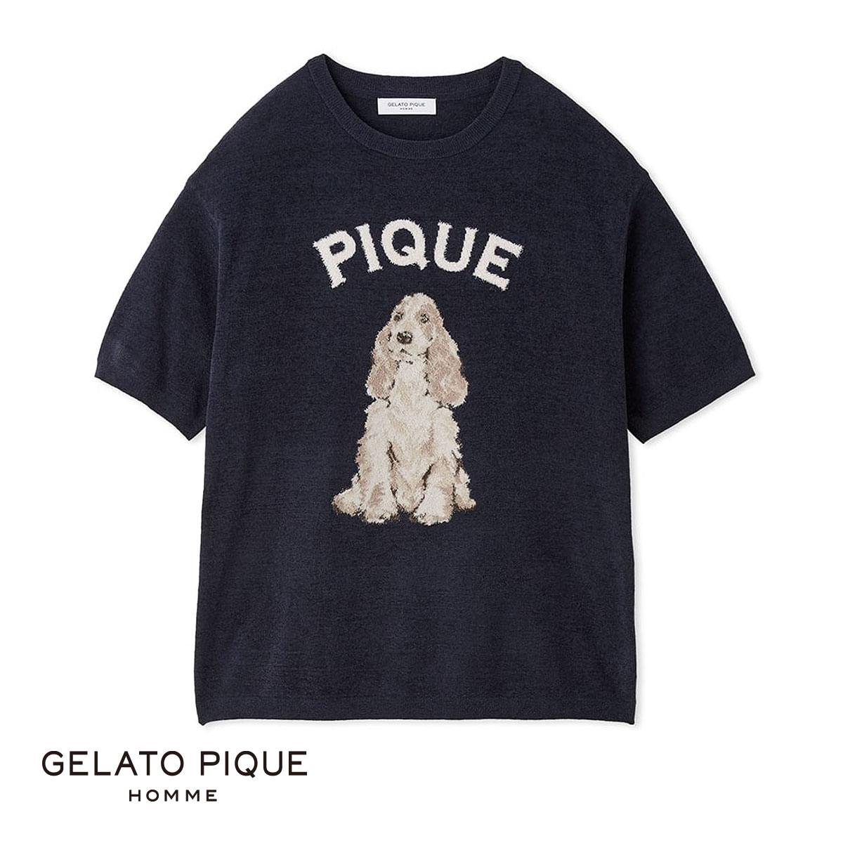 ジェラートピケ オム GELATO PIQUE メンズ 【HOMME】エアモコドッグジャガードプルオーバー ジェラピケ ルームウェア パジャマ(NV-ネイビー-M)