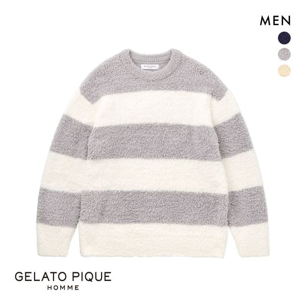 ジェラートピケ オム メンズ ジェラート2ボーダープルオーバー ジェラピケ パジャマ ルームウェア gelato pique HOMME
