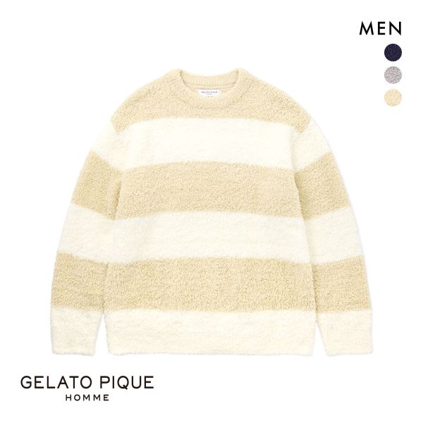 ジェラートピケ オム メンズ ジェラート2ボーダープルオーバー ジェラピケ パジャマ ルームウェア gelato pique HOMME