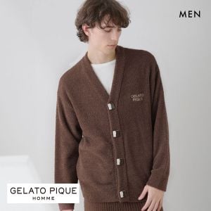 ジェラートピケ オム メンズ バレンタイン ベビモコチョコレートボタンカーディガン ジェラピケ ルームウェア Valentine gelato pique HOMME