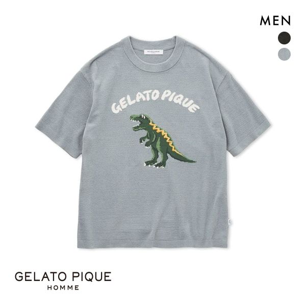 ジェラートピケ オム メンズ エアモコダイナソージャガードプルオーバー ジェラピケ パジャマ ルームウェア gelato pique HOMME