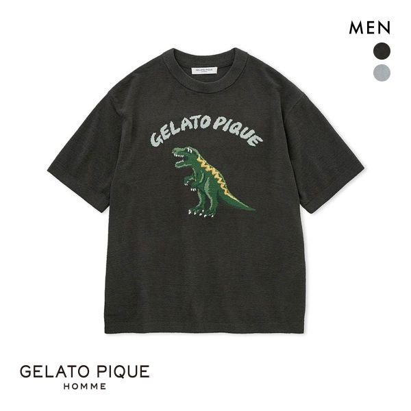 ジェラートピケ オム メンズ エアモコダイナソージャガードプルオーバー ジェラピケ パジャマ ルームウェア gelato pique HOMME
