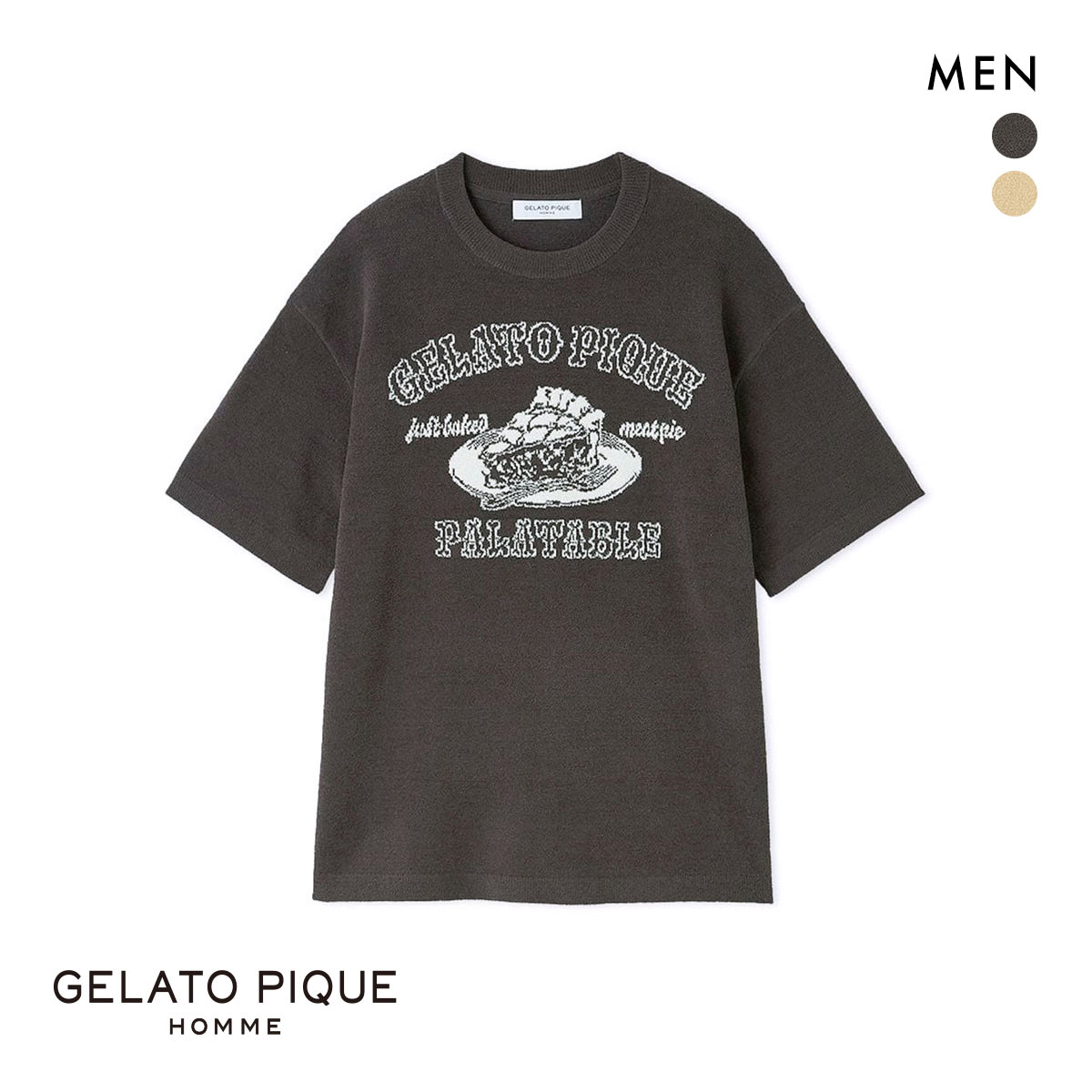 ジェラートピケ オム メンズ エアリーモコダイナープルオーバー ジェラピケ パジャマ ルームウェア gelato pique HOMME(DGY-濃グレー-M)