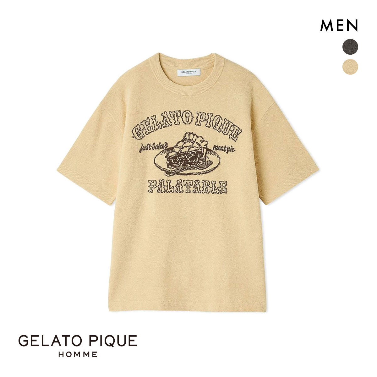 ジェラートピケ オム メンズ エアリーモコダイナープルオーバー ジェラピケ パジャマ ルームウェア gelato pique HOMME(YE-イエロー-M)