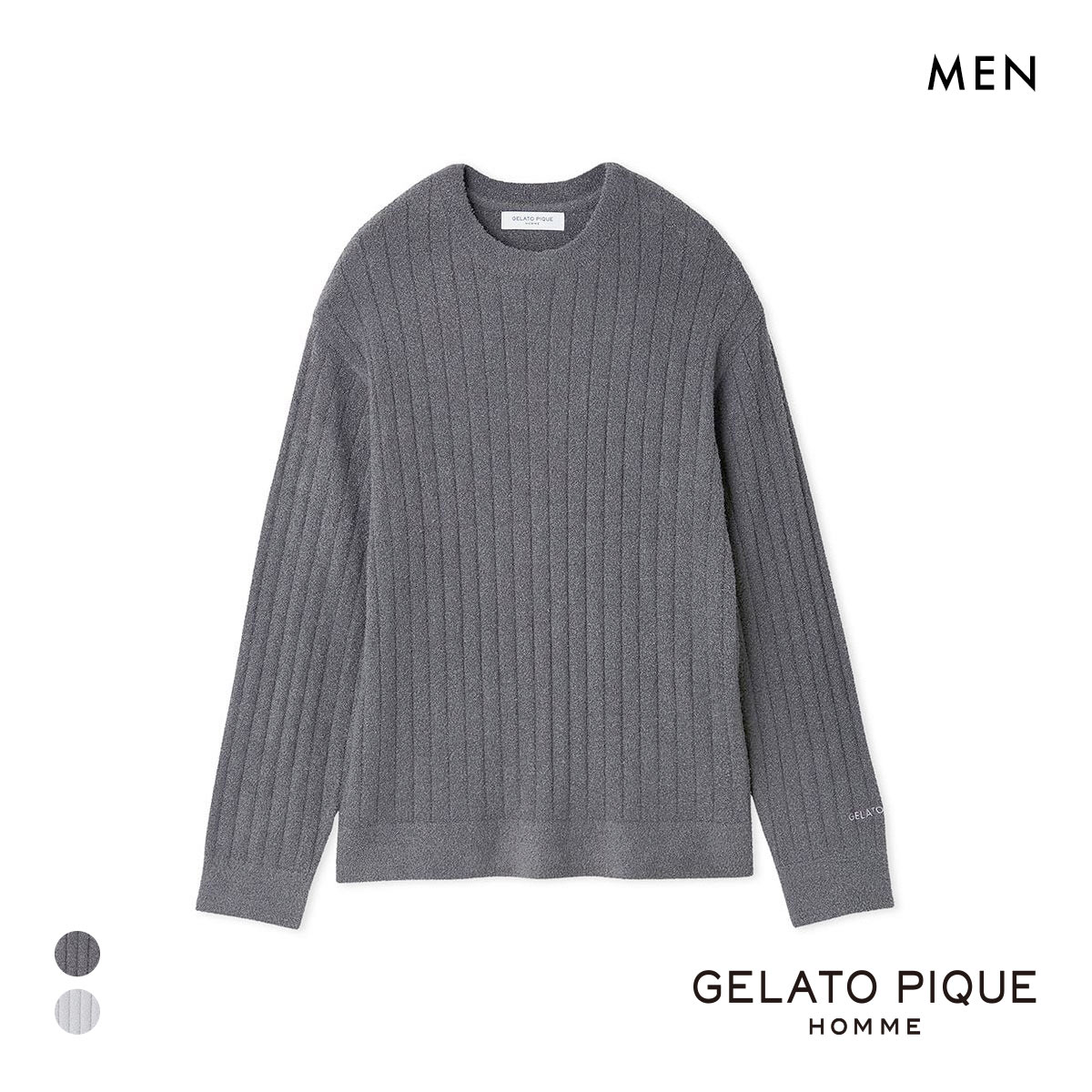 ジェラートピケ オム メンズ 調温スムーズィープルオーバー ジェラピケ パジャマ ルームウェア gelato pique HOMME(DGY-濃グレー-M)