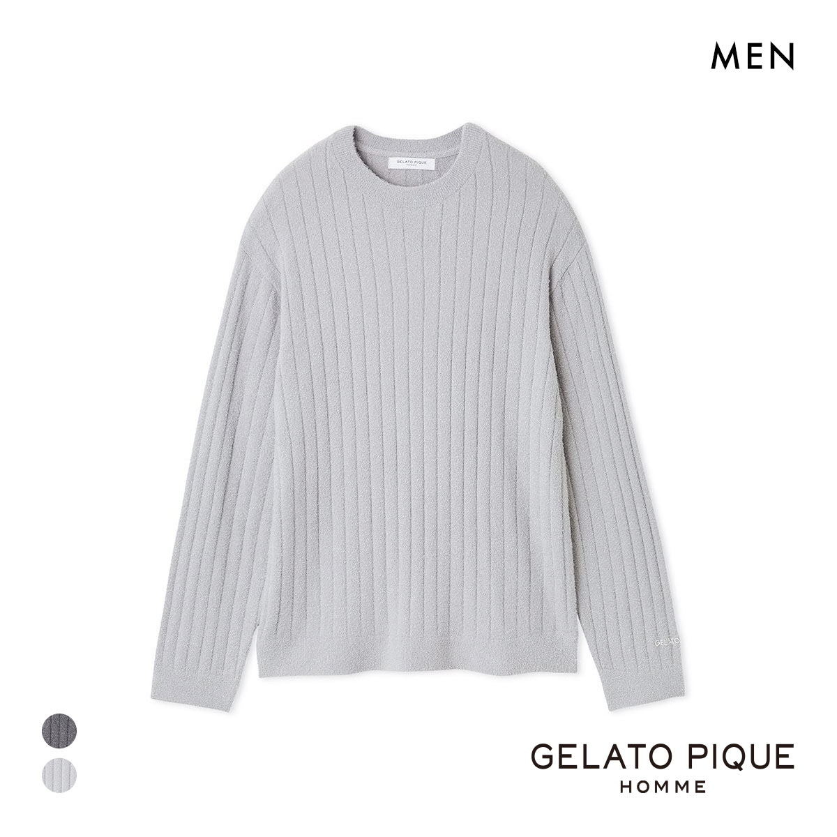 ジェラートピケ オム メンズ 調温スムーズィープルオーバー ジェラピケ パジャマ ルームウェア gelato pique HOMME(LGY-薄グレー-M)