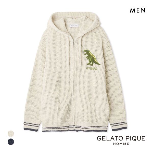ジェラートピケ オム メンズ ワッフルダイナソーパーカ ジェラピケ パジャマ ルームウェア gelato pique HOMME