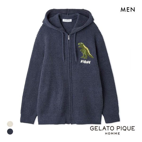 ジェラートピケ オム メンズ ワッフルダイナソーパーカ ジェラピケ パジャマ ルームウェア gelato pique HOMME