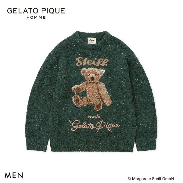 ジェラートピケ オム メンズ シュタイフ パウダーネップジャガードプルオーバー ジェラピケ ルームウェア gelato pique HOMME Steiff
