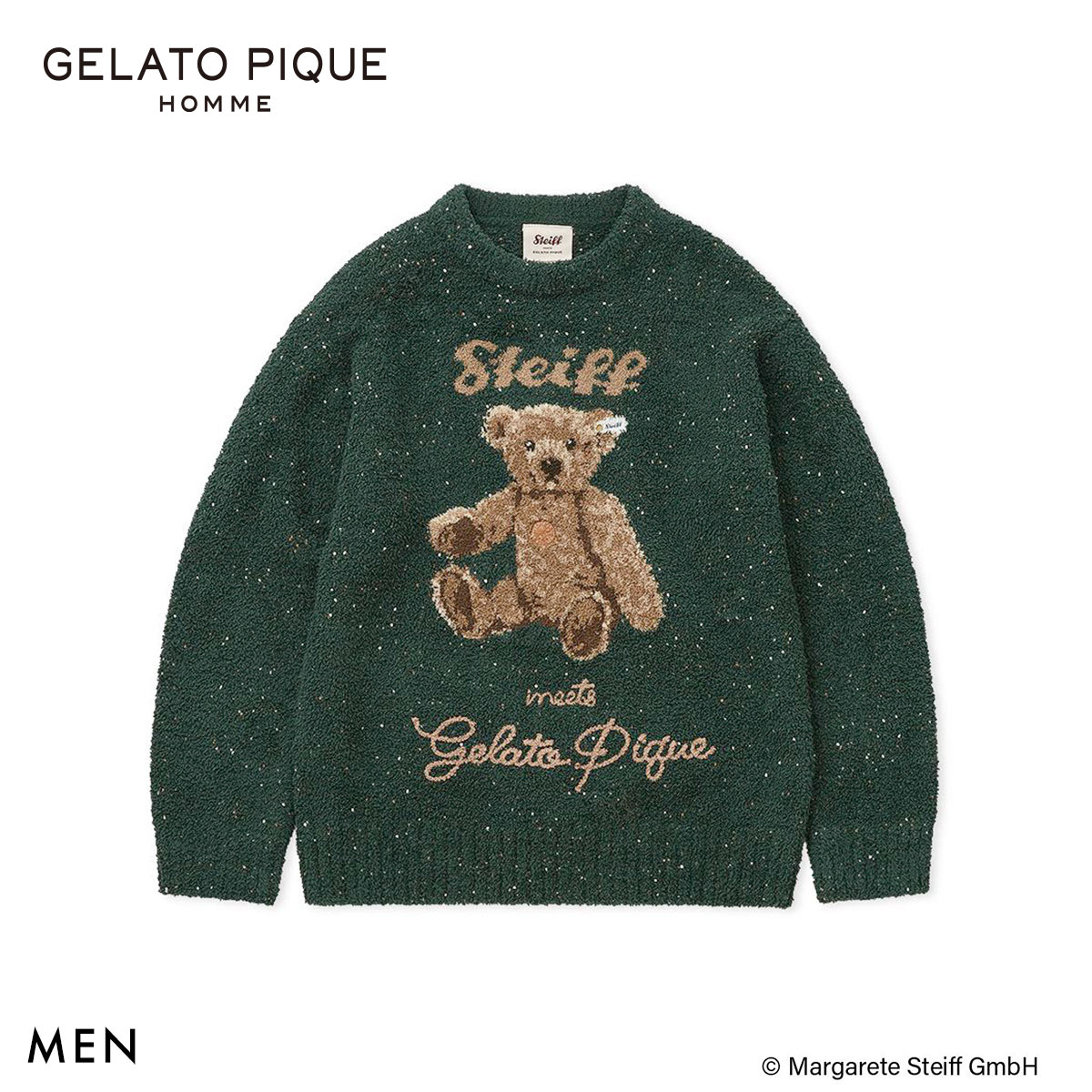 ジェラートピケ オム メンズ シュタイフ パウダーネップジャガードプルオーバー ジェラピケ ルームウェア gelato pique HOMME Steiff