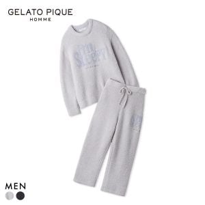 ジェラートピケ オム メンズ パウダースリーピーロゴジャガードプルオーバーロングパンツセット ジェラピケ gelato pique HOMME