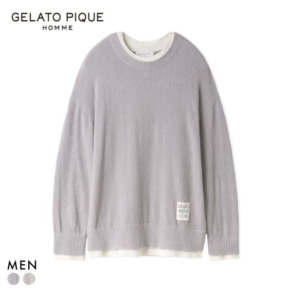 ジェラートピケ オム メンズ レイヤードホットスムーズィープルオーバー ジェラピケ ルームウェア パジャマ GELATO PIQUE HOMME