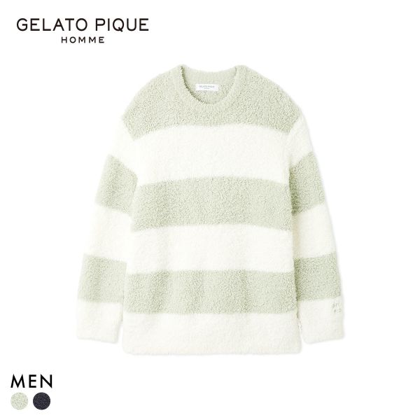 ジェラートピケ オム メンズ ジェラート2ボーダープルオーバー ジェラピケ パジャマ ルームウェア gelato pique HOMME