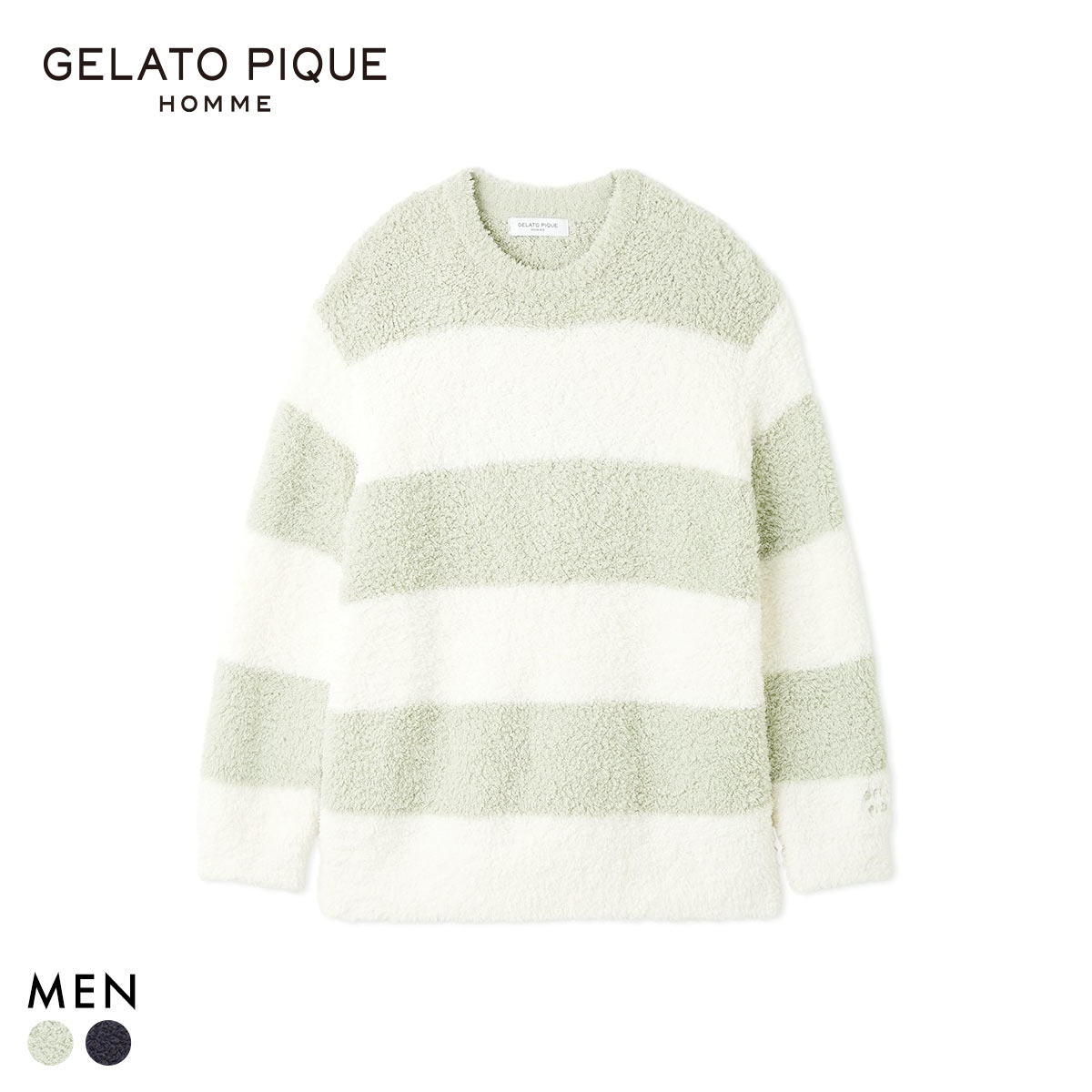 ジェラートピケ オム メンズ ジェラート2ボーダープルオーバー ジェラピケ パジャマ ルームウェア gelato pique HOMME