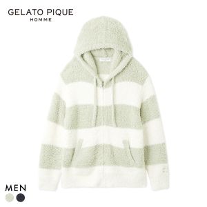 ジェラートピケ オム メンズ ジェラート2ボーダーパーカ ジェラピケ パジャマ ルームウェア gelato pique HOMME