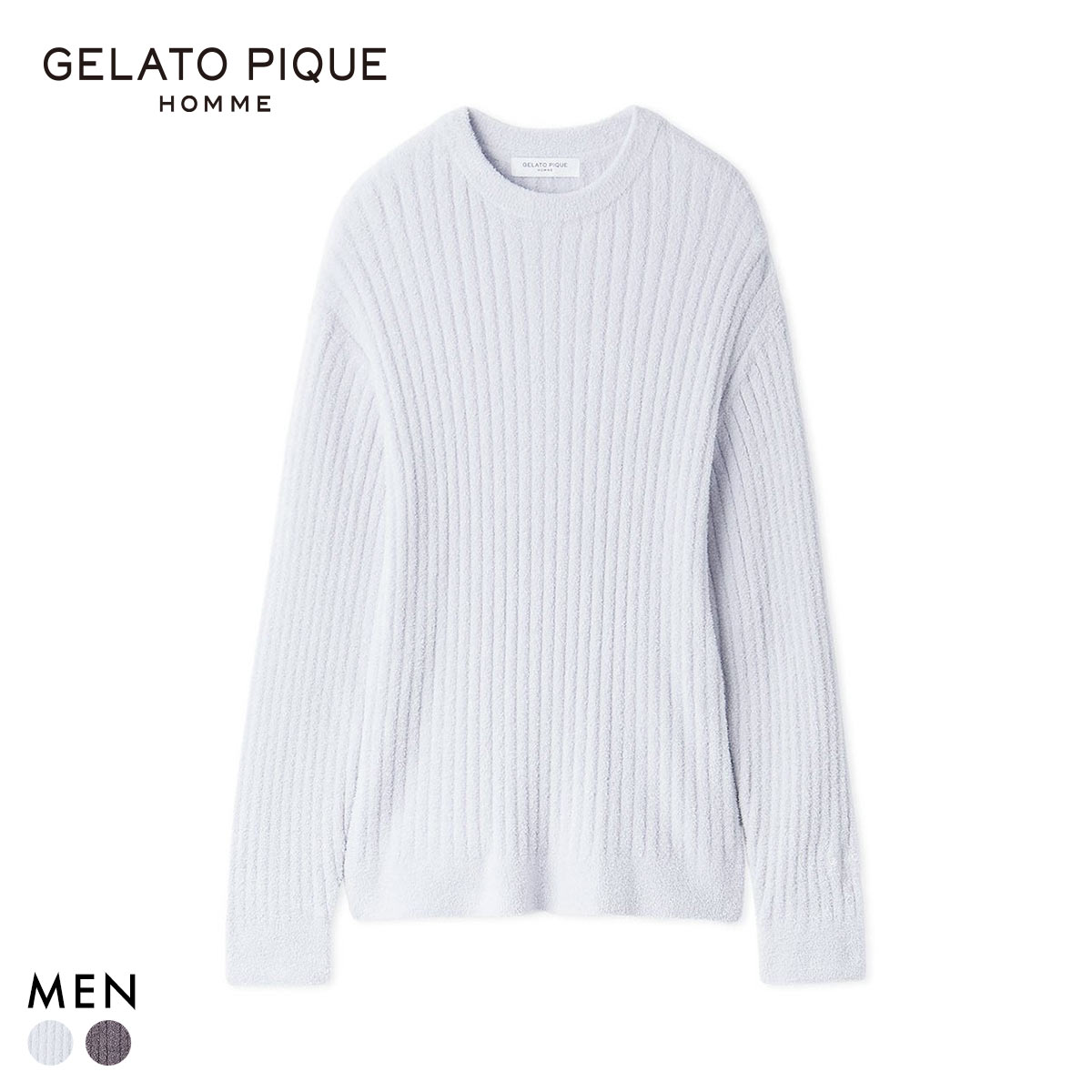 ジェラートピケ オム メンズ 調温スムーズィープルオーバー ジェラピケ パジャマ ルームウェア gelato pique HOMME(BU-ブルー-M)