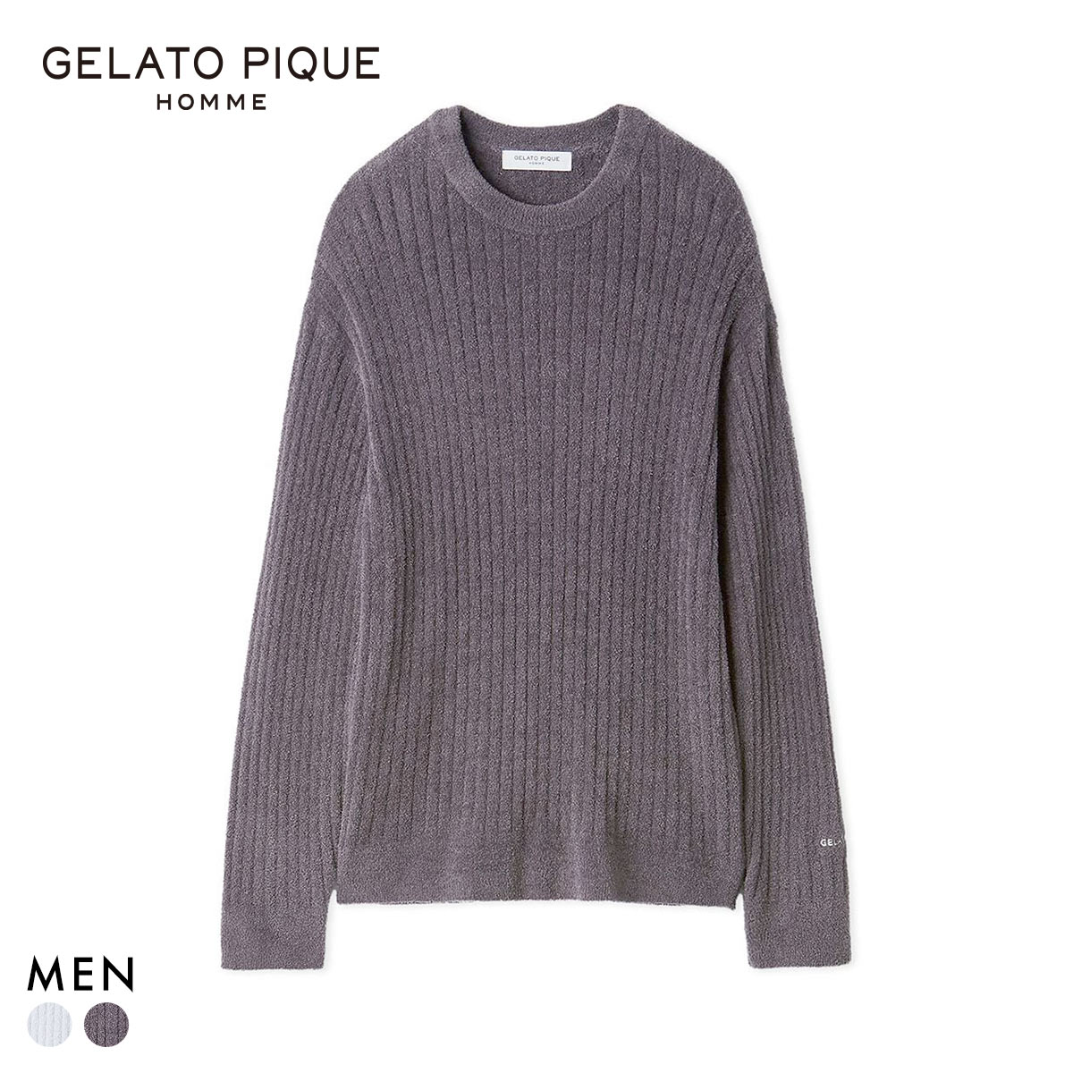 ジェラートピケ オム メンズ 調温スムーズィープルオーバー ジェラピケ パジャマ ルームウェア gelato pique HOMME(DGY-濃グレー-M)