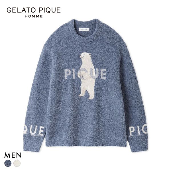 ジェラートピケ オム メンズ パウダーフォレストベアジャガードプルオーバー ジェラピケ パジャマ ルームウェア gelato pique HOMME
